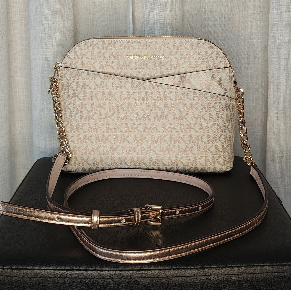 Michael Kors Beige & Pink Crossbody Bag